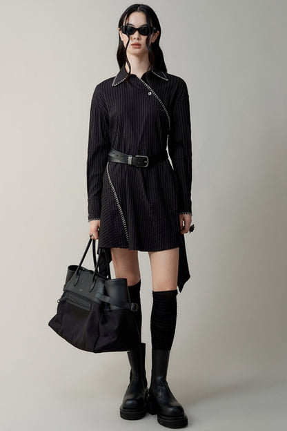 Asymmetrical Deconstructed Shirt Dress