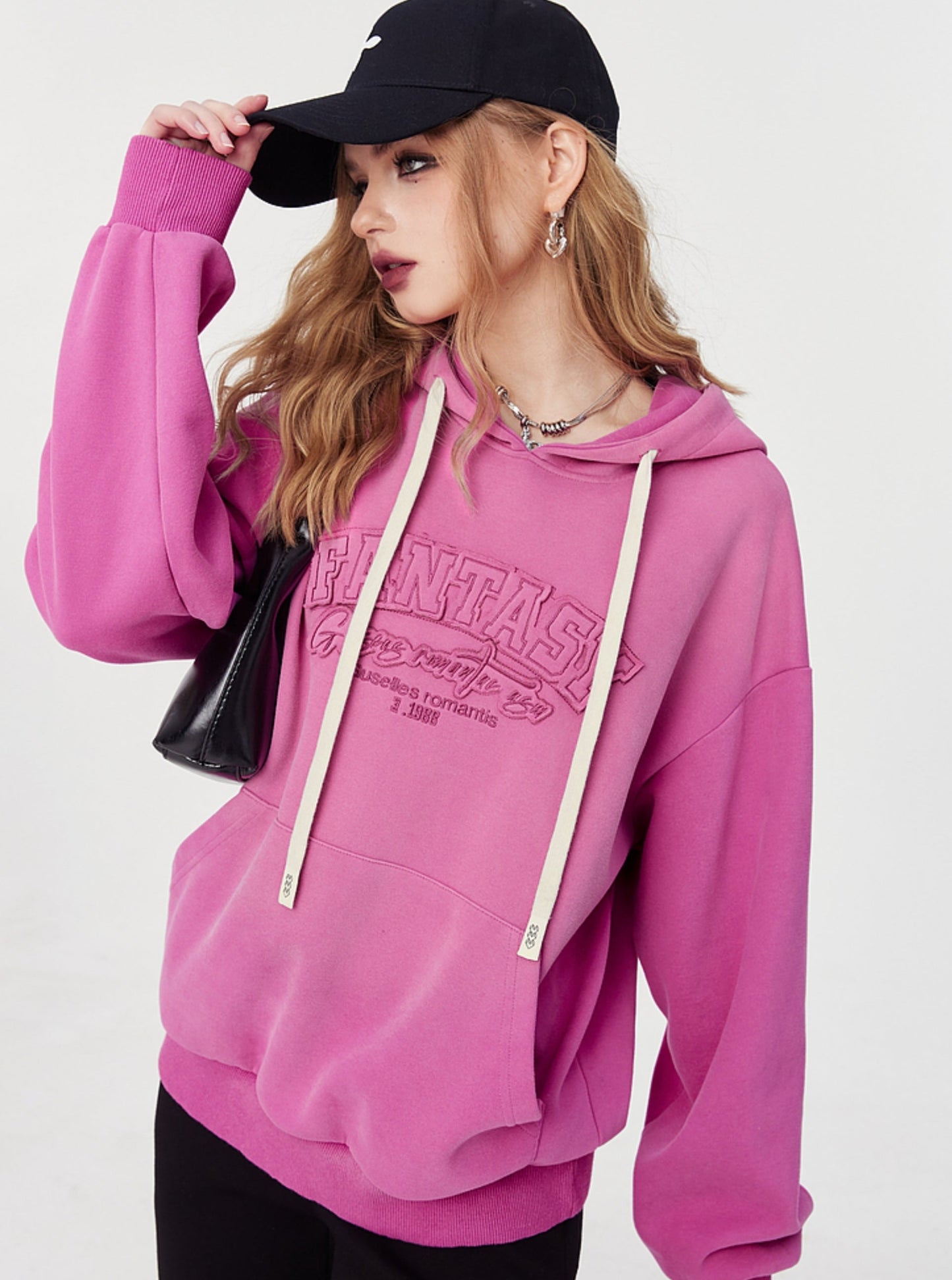 Purple Hooded Embroidered Top