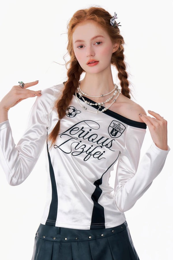 American Retro Ballet Style Shoulder Top