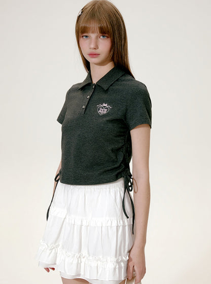 Short Sleeve Polo & Pleated Skirt Set-Up