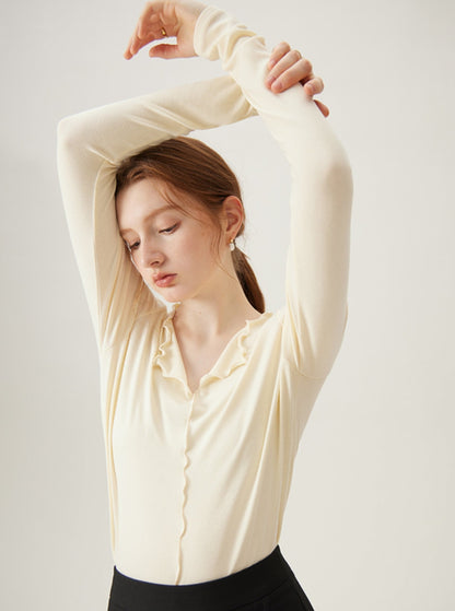 V-Neck Knit Base Layer Top