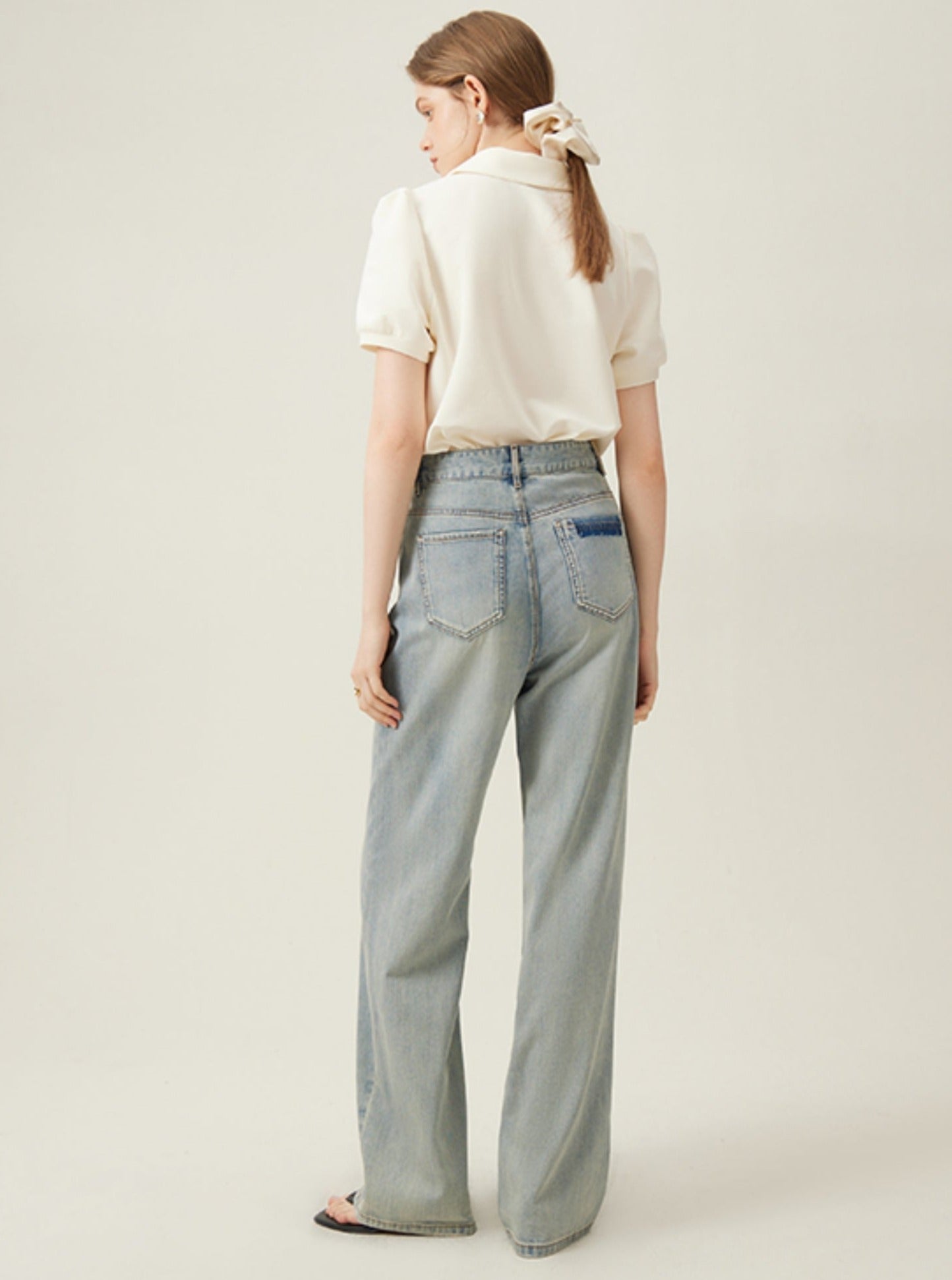 Vintage Wash High-Waist Jeans