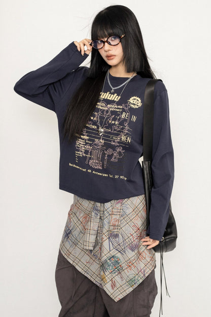 Letter Print Long Sleeve T-Shirt