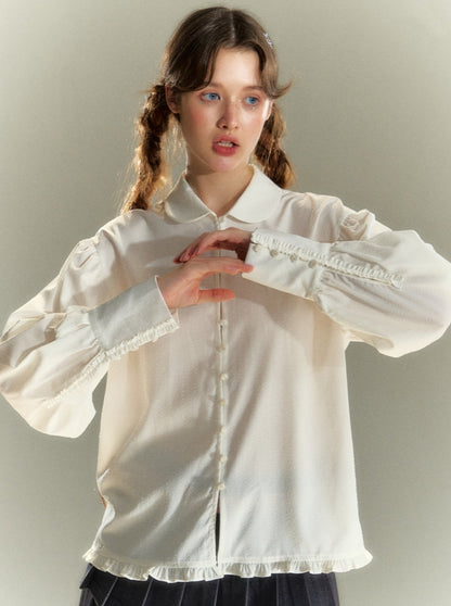 French Vintage Lace Shirt