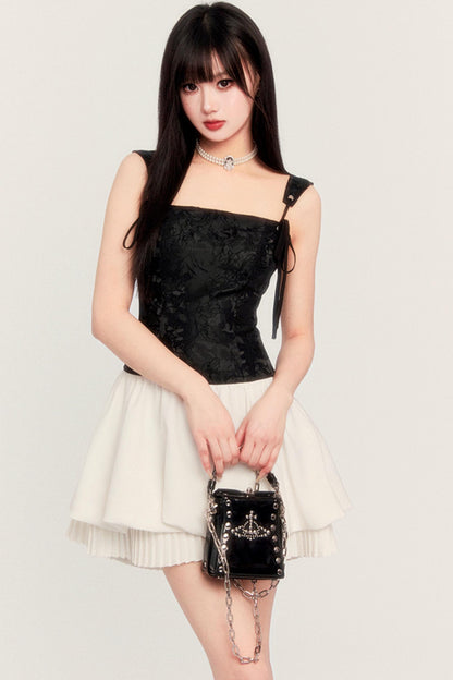 Court Style Slim Waist Puffy Dress