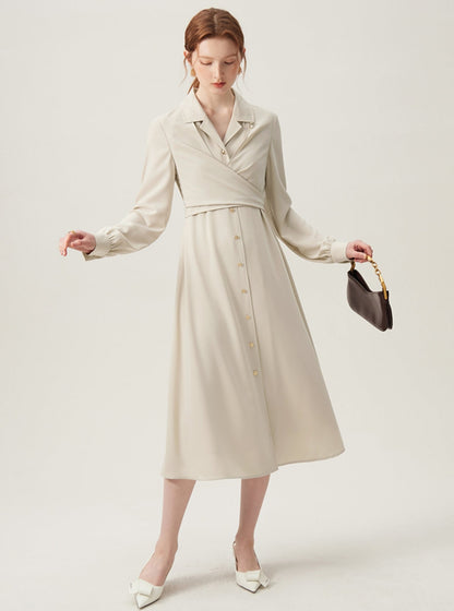 French Temperament Long Sleeve Dress