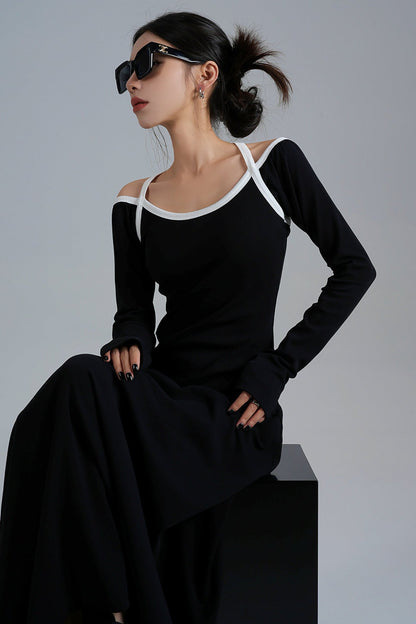 Original Black Slim Fit Midi Dress