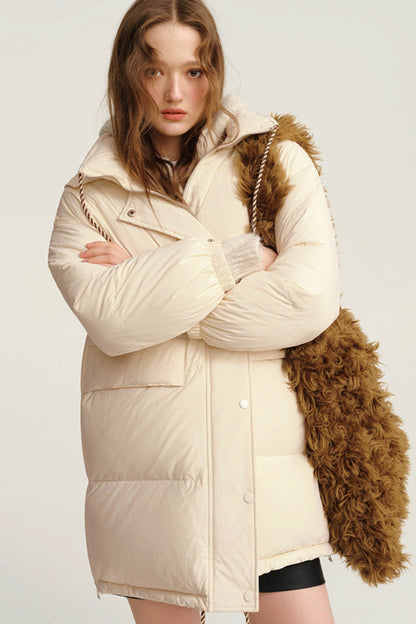 Designer Plus Mid-Length Down Jacket