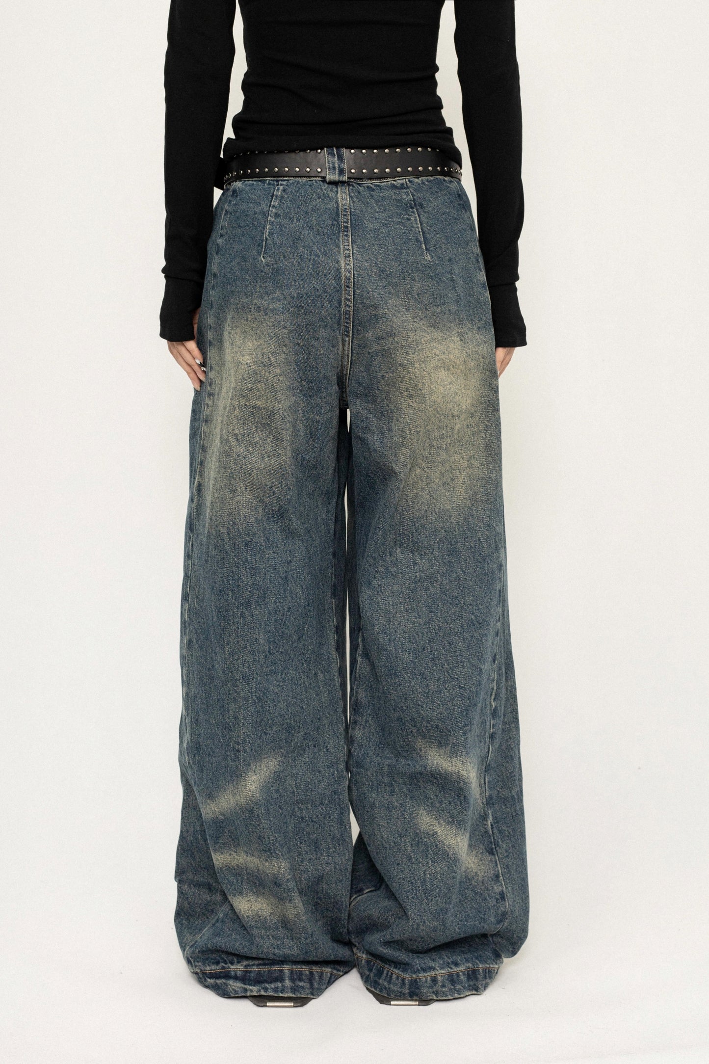 American Retro Design Wide-Leg Jeans