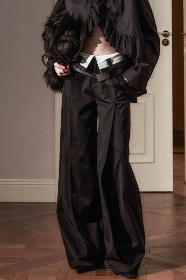 Premium Wide-Leg Suit Pants