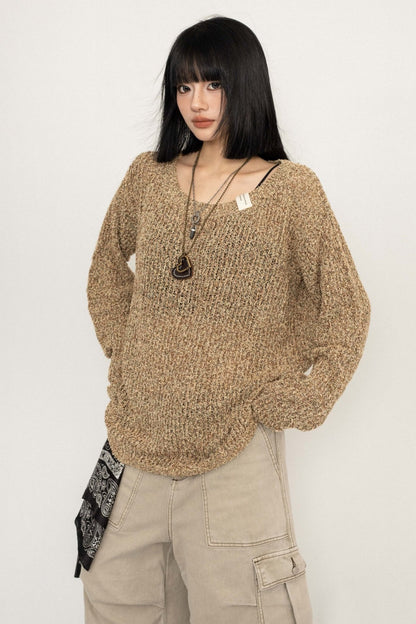 American Cut-Out Blouse Long Sleeve Top