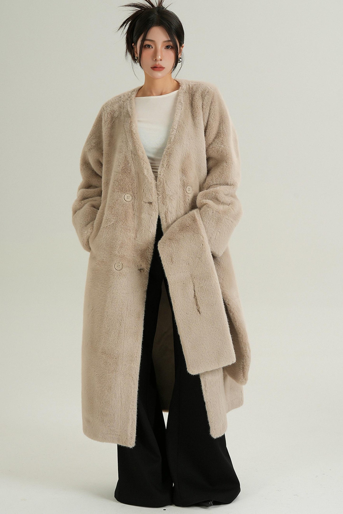 Luxury Fur Mid-Length Coat