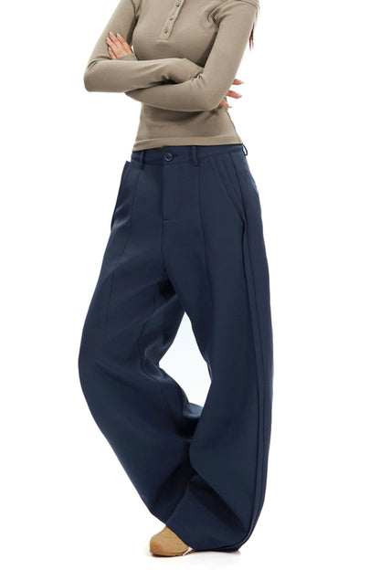 Curved Scimitar Wide-leg Trousers