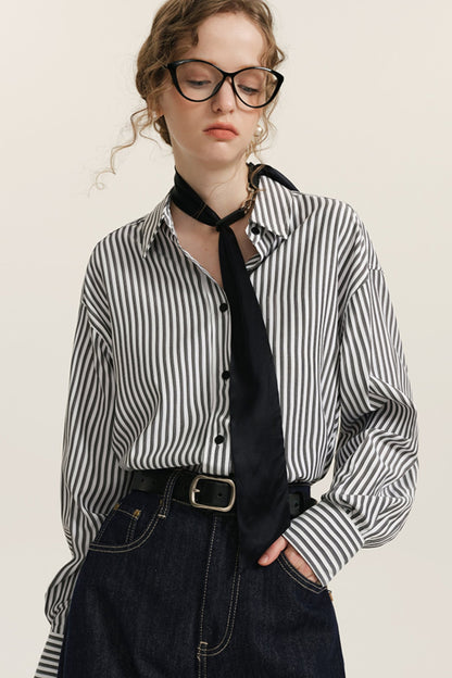 Retro Striped Oversize Shirt