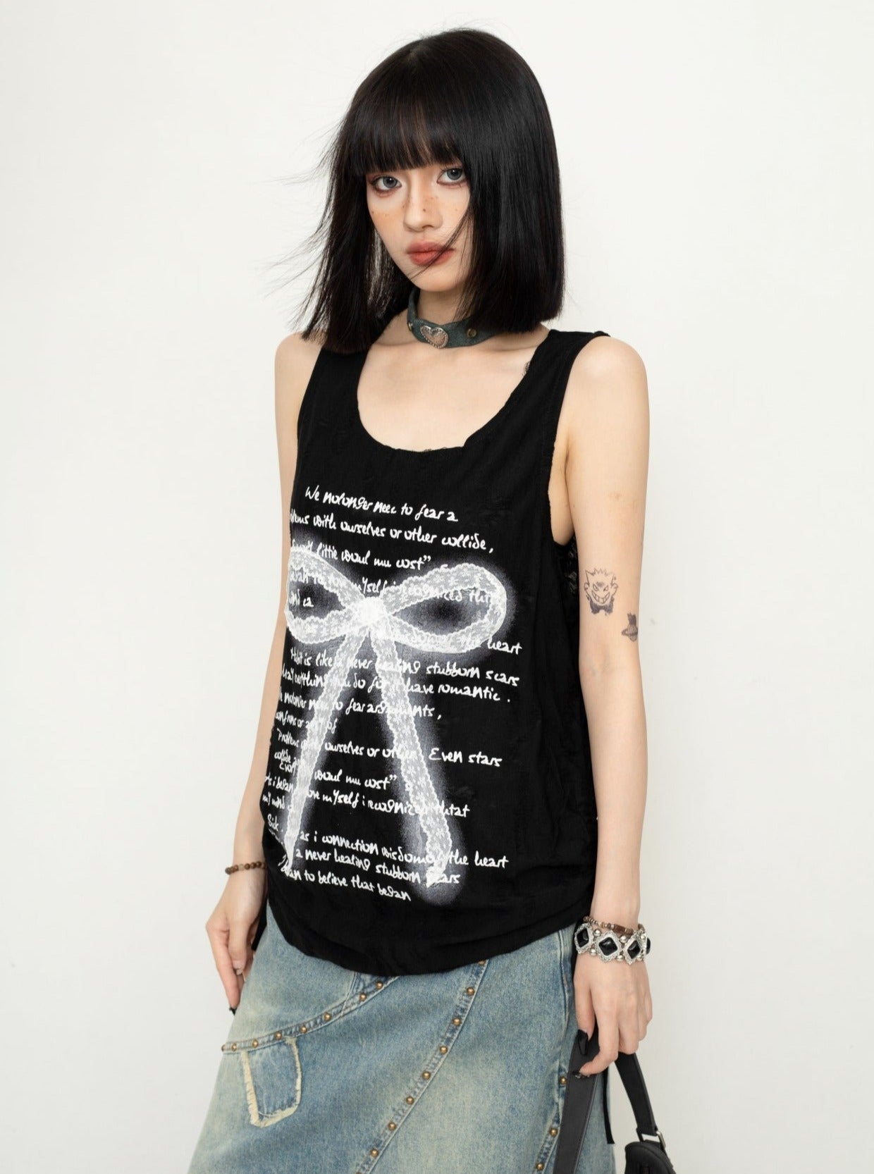 Wasteland Ribbon Lace Vest Top