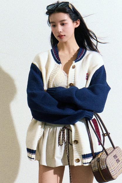 Logo Label Baseball Loose Jacket