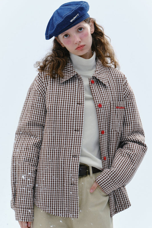 Retro Check Layered Cotton Jacket