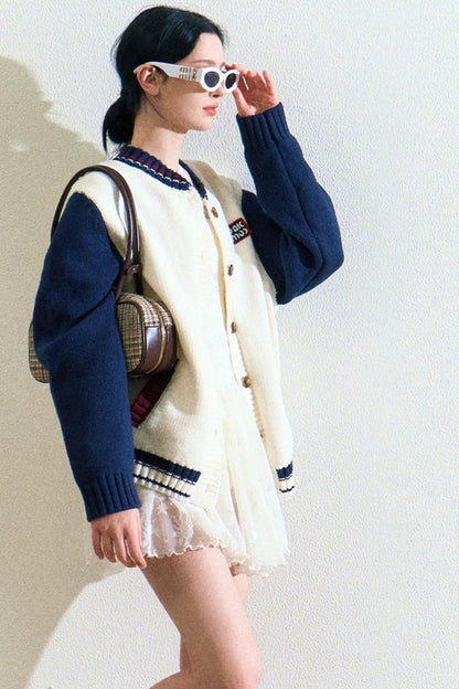 Logo Label Baseball Loose Jacket