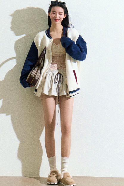 Logo Label Baseball Loose Jacket