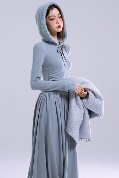 Robe à capuche bleu-gris Taylor 