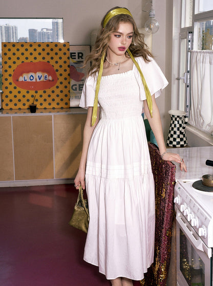 French Square White Princess Dress