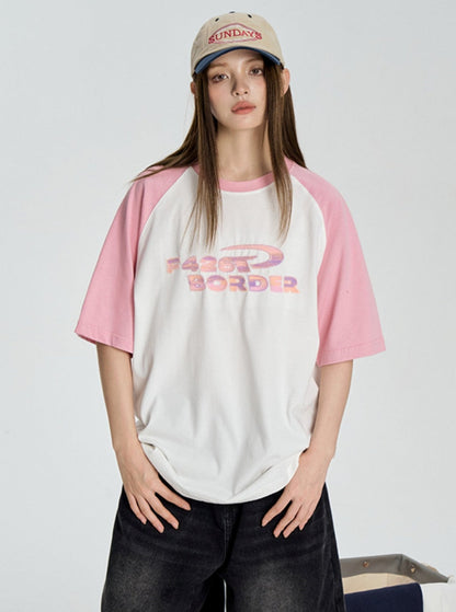 Embroidery Raglan T-Shirt