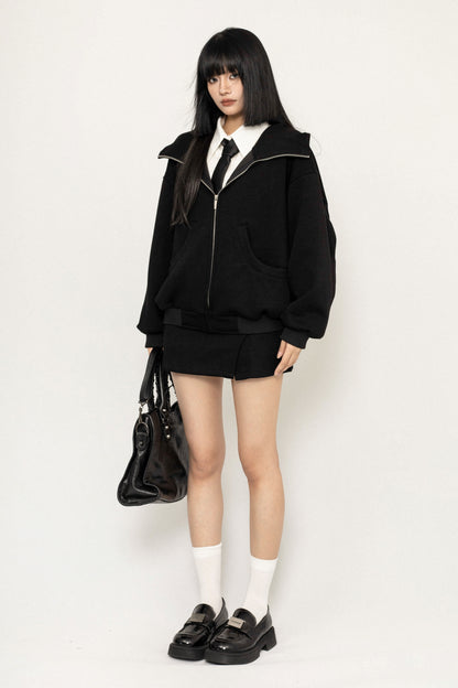 Unisex College Style Hooded Jacket