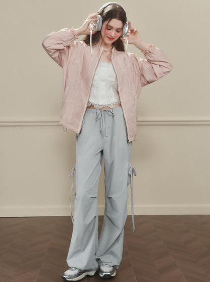 Bow Stitched Double Waist Pants