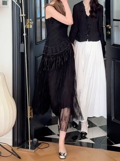 Black Swan Mesh Suspender Dress