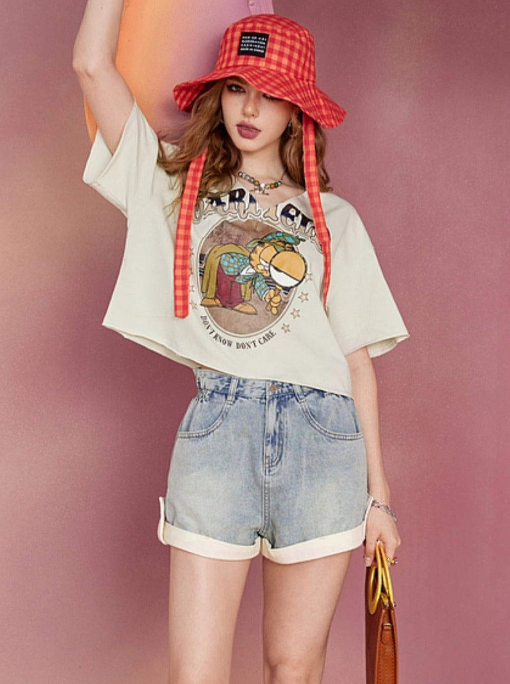 Retro Cartoon Print Short Sleeve Shirt