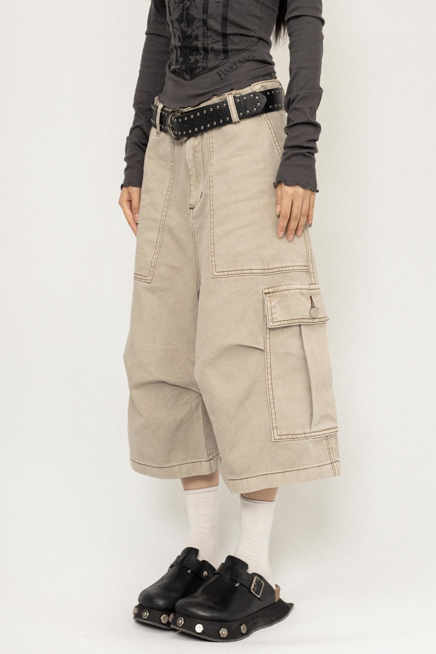 American Retro Style Simple Basic Cropped Pants