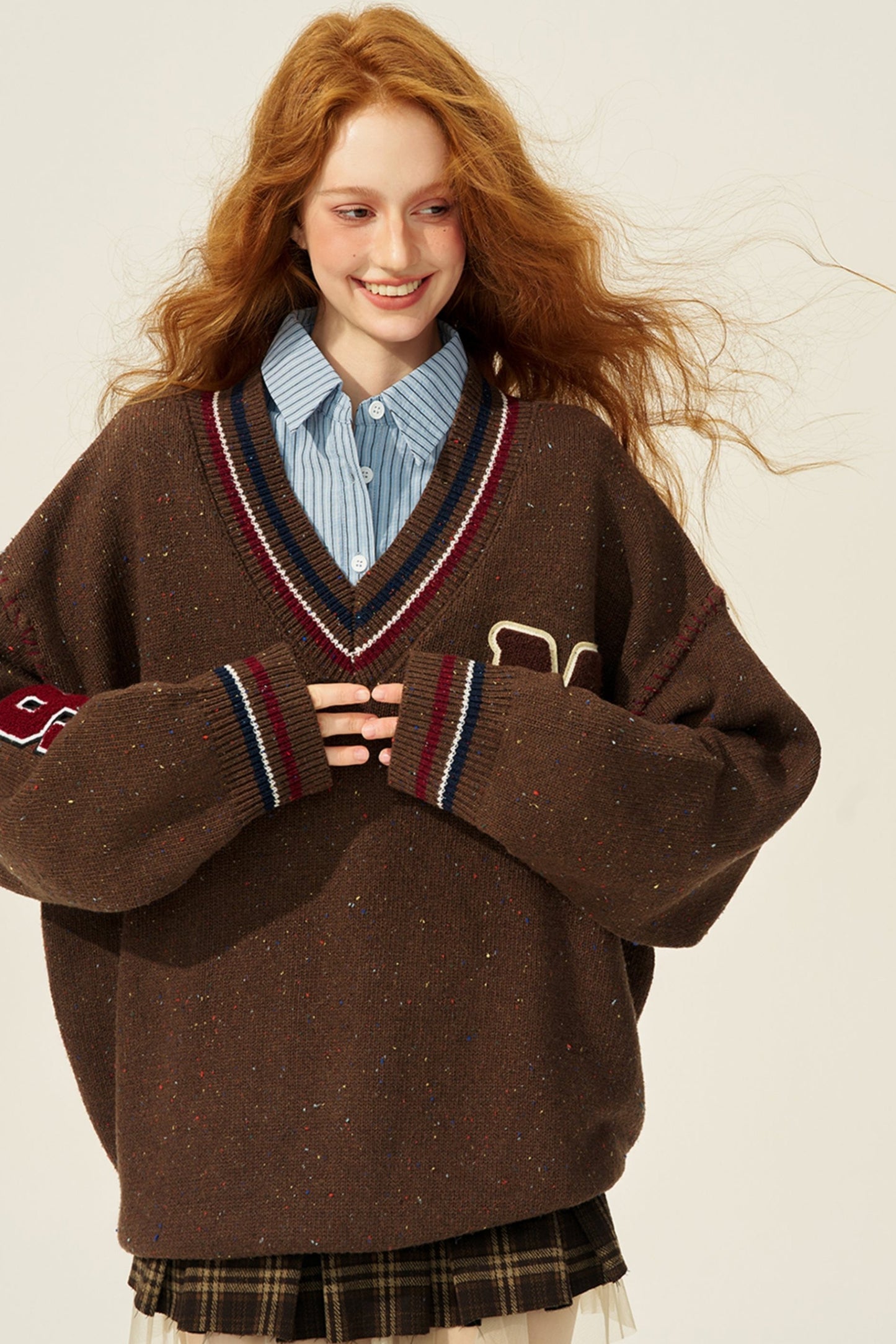 British Maillard Collegiate Loose Sweater