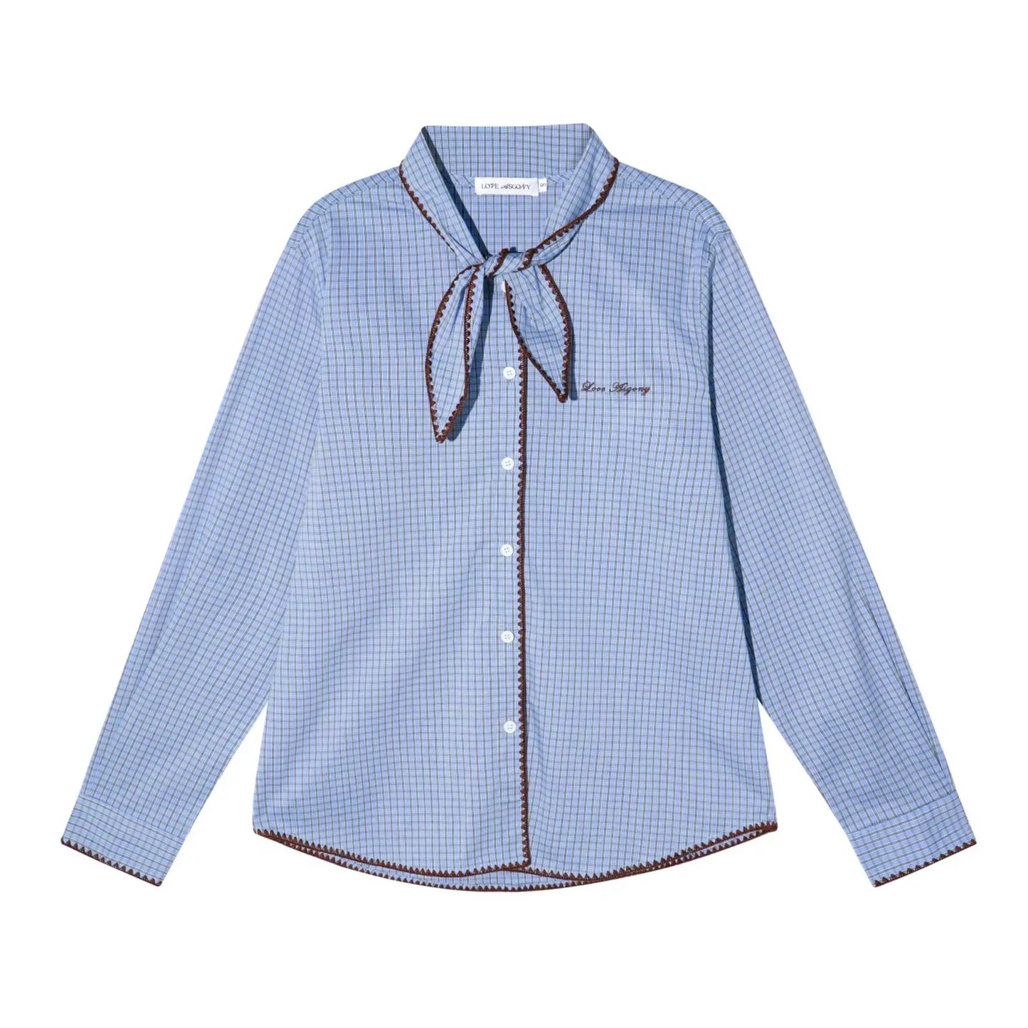 Retro Plaid Embroidery Shirt