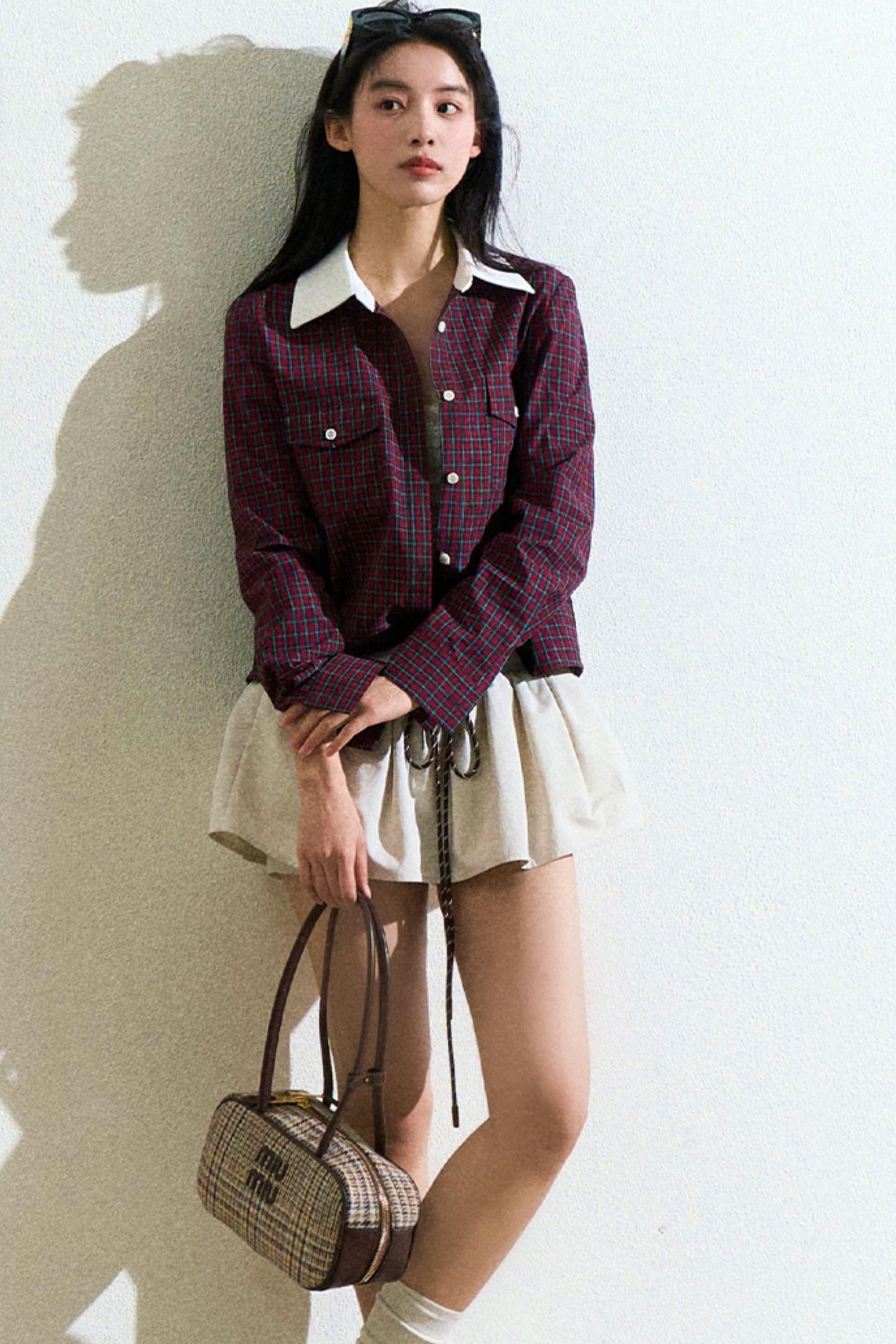 Scottish Check Red Button-Down Shirt