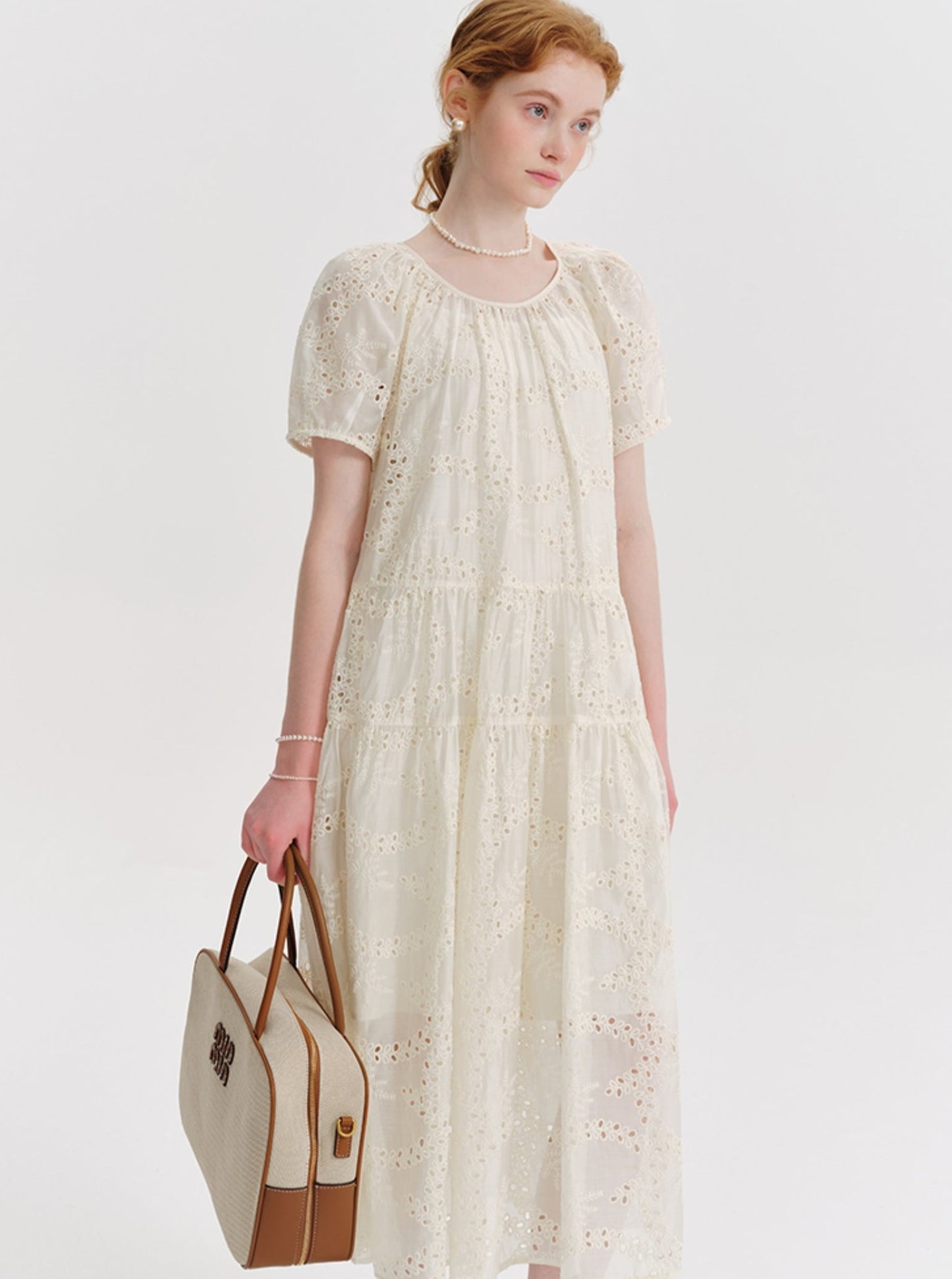 French Lyocell Embroidered Dress