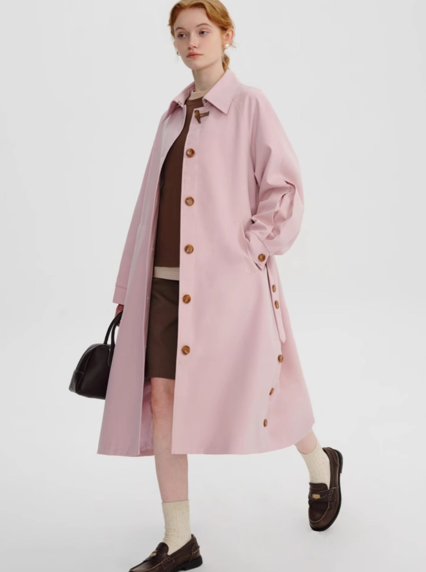Classic Pink Buttoned Coat