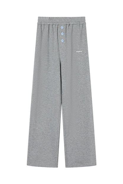 THREE SMALL Buttons Loose SweatPants