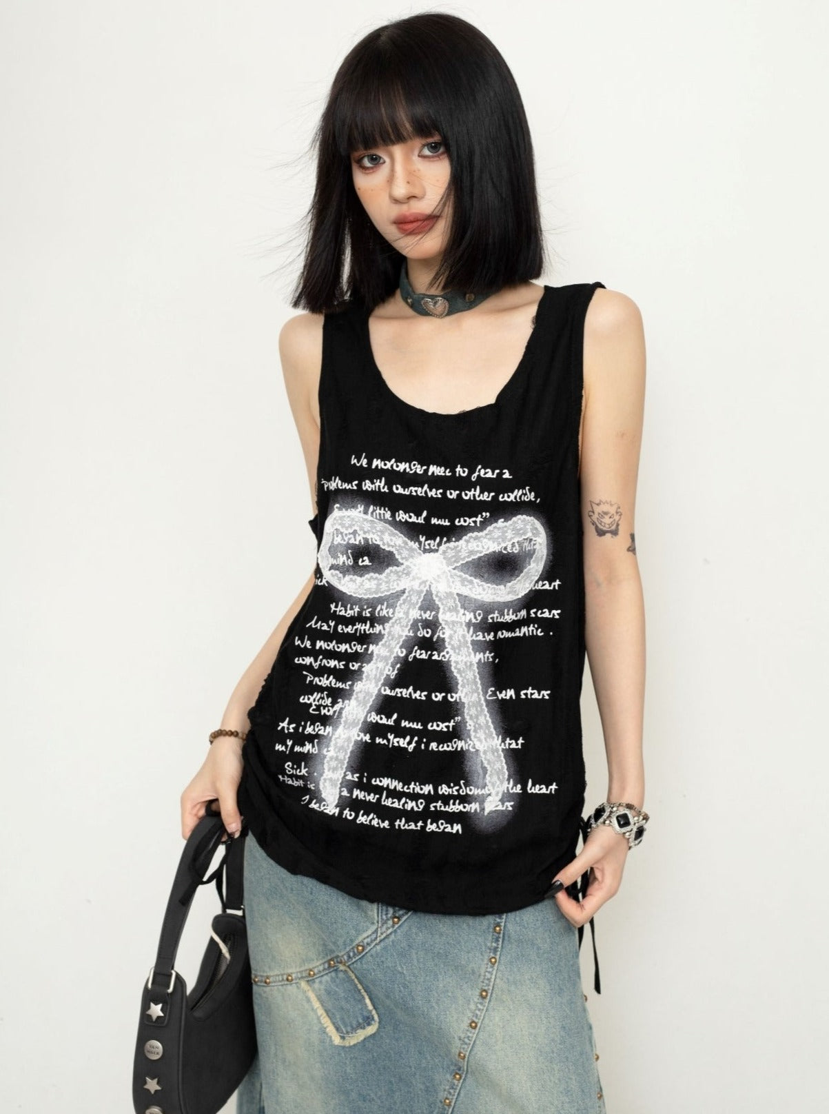 Wasteland Ribbon Lace Vest Top