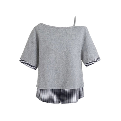 Gray One-Shoulder Tee