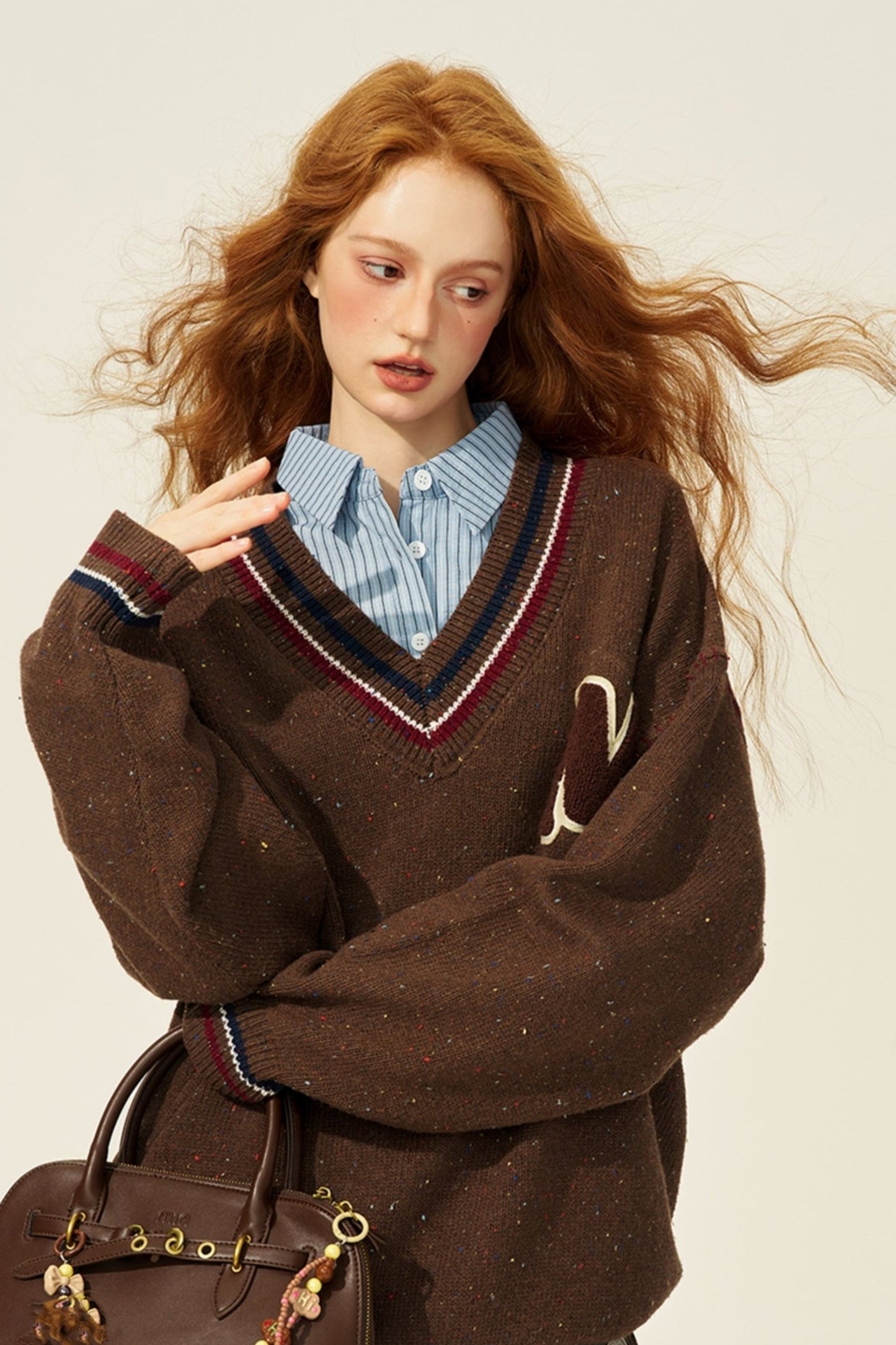 British Maillard Collegiate Loose Sweater