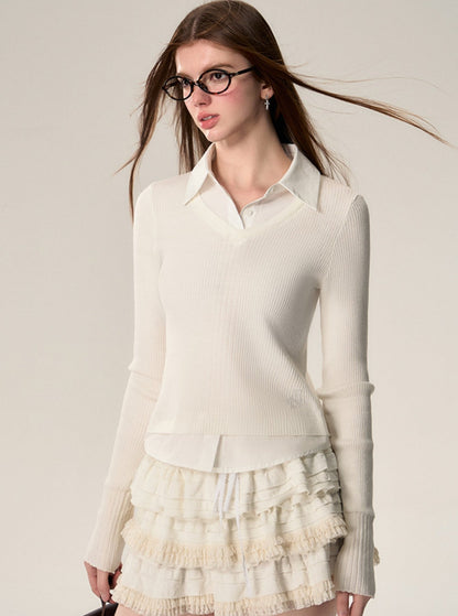 slim-fit knit top