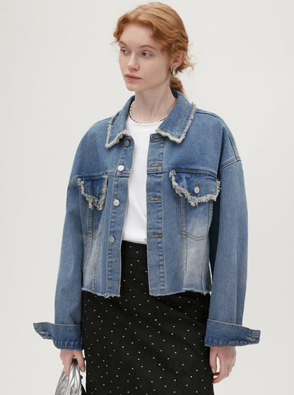 Loose Slim Lapel Denim Jacket