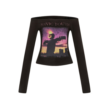 Sunset One-Shoulder Tee