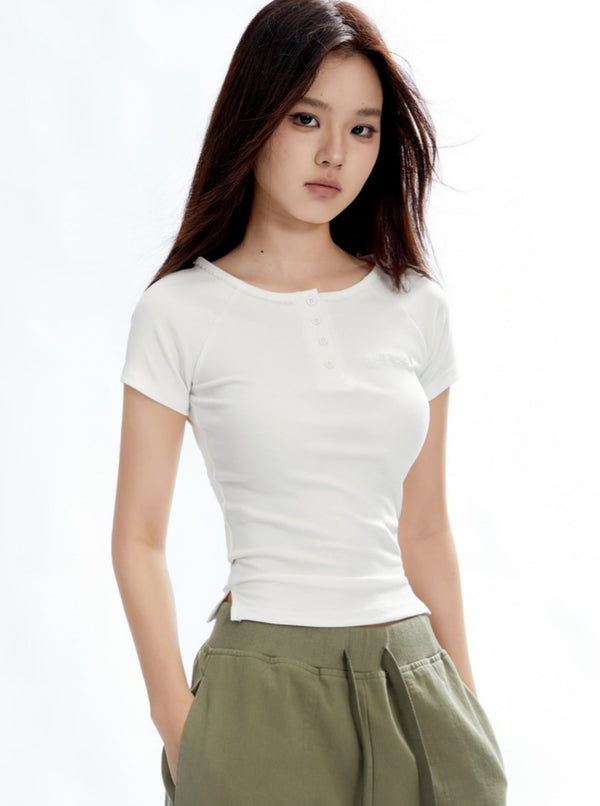 Round Neck Tight Short Sleeve T-Shirt