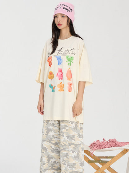 Sommer Bunte Gummis T-Shirt