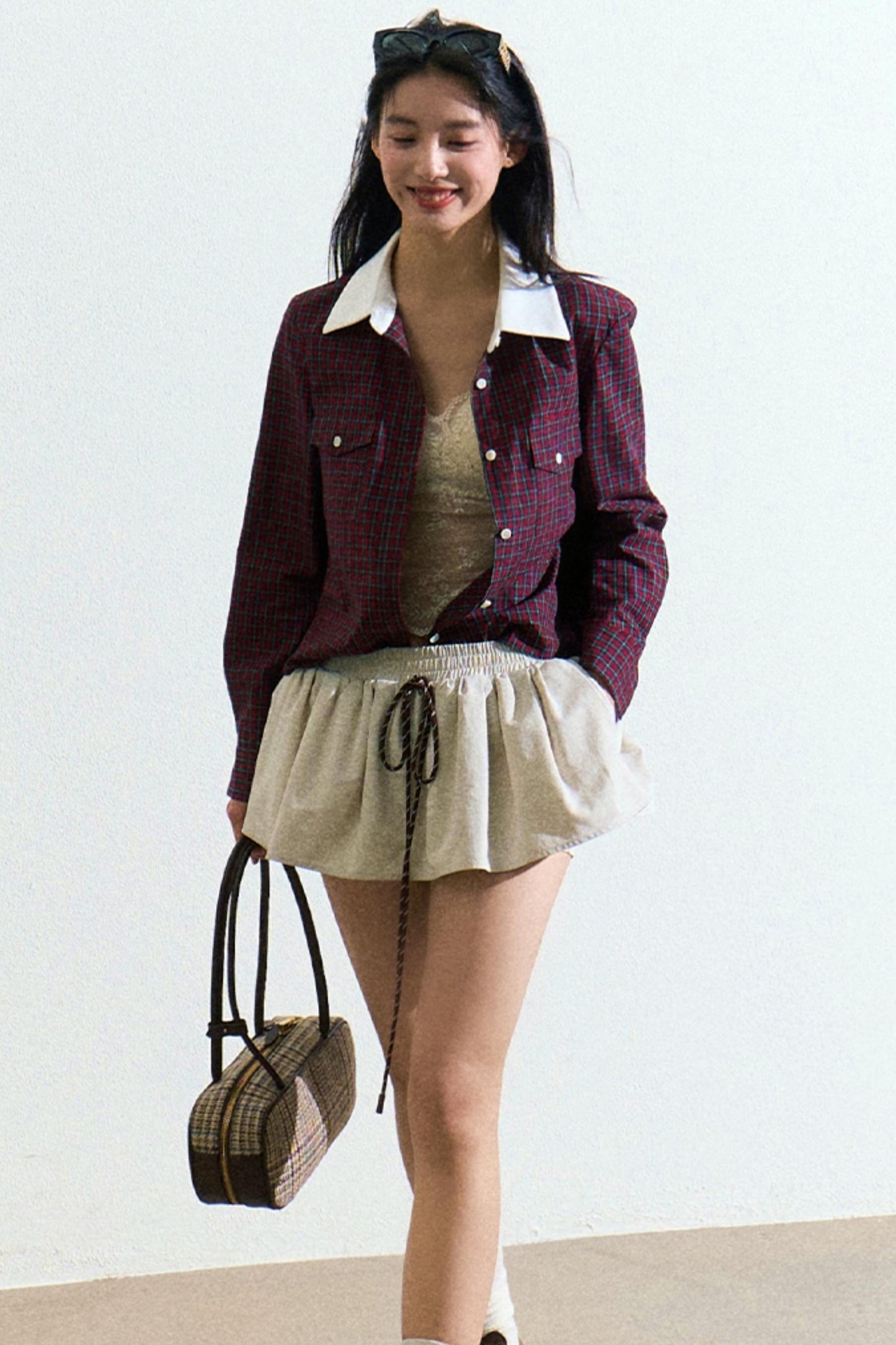 Scottish Check Red Button-Down Shirt