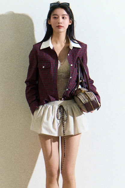 Scottish Check Red Button-Down Shirt