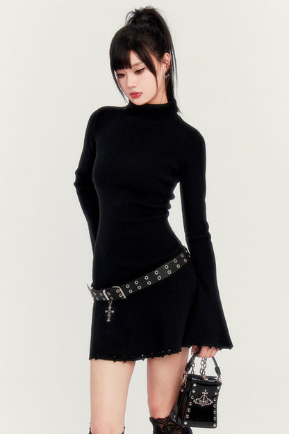 Cinched Waist Sexy Sweater Dress