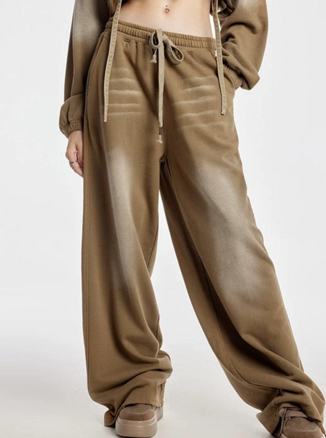 Deep Khaki Large Straight Pants