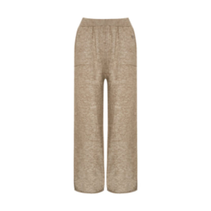 Rolled Sweater & Wide-Leg Pants Set-Up